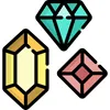 Thai gemstones at Phuket Best Diamond including rubies, sapphires, quartz, pearls, topaz, and amethyst.